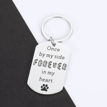 Load image into Gallery viewer, Dog Cat Memorial Gifts Keychain Loss of Pet Sympathy Gift in Memory of Dog Gift for Loss Pets Owner Lover Kid Teen Remembrance Jewelry Bereavement Keepsake Once by My Side Forever in My Heart
