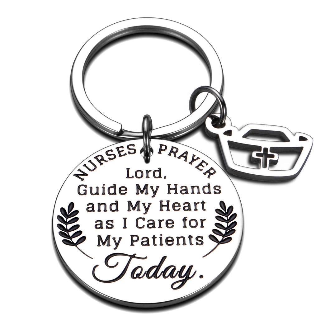 Christmas Nurse RN Gifts Keychain for Women Nurses Student Feamle Nursing Graduation Birthday National Nurses Day Gift for Medical Student Practitioner Paramedic LPN Prayer Inspirational Jewelry