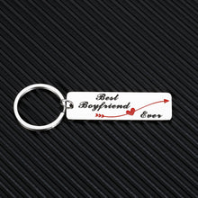 Load image into Gallery viewer, Funny Christmas Best Boyfriend Keychain Gifts for Boyfriend Fiance from Girlfriend Fiancee Funny Birthday Anniversary Gift for Soulmate Bridegroom from Couple Bride I Love You Best Boyfriend Ever
