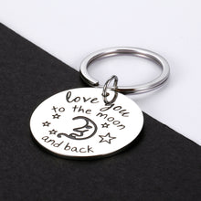 Load image into Gallery viewer, Anniversary Gifts Keychain for Couple Husband Wife Boyfriend Girlfriend Birthday Christmas Gift for Friend Mom Grandma Love You to the Moon and Back Valentine Thanksgiving Key Chain
