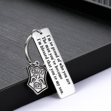 Load image into Gallery viewer, Police Keychain Graduation Gifts for Son from Mom Dad Policeman Officer Gift Birthday Present for Stepson Sheriff from Father Mother in Law Christmas Keyring Police Academy Badge Charm Him Man
