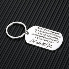 Load image into Gallery viewer, Husband Wife Gifts Keychain for Couple Boyfriend Girlfriend Birthday Anniversary Valentines Day Gift for Him Her Women Men Fiance Fiancee Hubby Wifey Bridegroom Bride Sweet Romantic Key Chain
