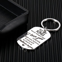 Load image into Gallery viewer, Anniversary Valentines Gifts Keychain for Boyfriend Husband from Girlfriend Wife I Love You Wedding Present for Men Groom Fiance Couples Romantic Birthday Christmas Jewelry for Him TO MY KING keyring
