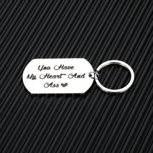 Load image into Gallery viewer, Funny Boyfriend Keychain Gift for Husband Hubby Couple from Girlfriend Wife Wifey Anniversary Birthday Valentine Jewelry for Man Him from Women Her You Have My Heart Christmas Thanksgiving Presents
