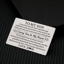 Load image into Gallery viewer, Stocking Stuffers for Men to My Son Wallet Cards from Mom Christmas Birthday Gifts for Teen Boys Son Valentines Gifts for Him Men Teen Boys Son Graduation Gifts for Him Back to School Gifts for Kids
