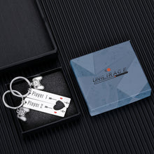 Load image into Gallery viewer, 2PCS Funny Gamer Gifts Keychain for Boyfriend Husband Couples from Girlfriend Wife Valentines Christmas Birthday Anniversary Giftss for Fiancé Men Him Player 1 Player 2 Matching Couple Jewelry  Brand: Unilirace
