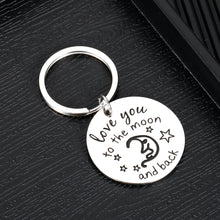 Load image into Gallery viewer, Anniversary Gifts Keychain for Couple Husband Wife Boyfriend Girlfriend Birthday Christmas Gift for Friend Mom Grandma Love You to the Moon and Back Valentine Thanksgiving Key Chain
