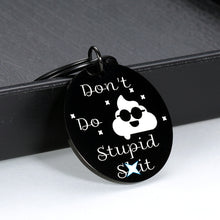 Load image into Gallery viewer, Funny Gifts Keychain for Son Daughter from Mom Dad Don&#39;t Do Stupid Poop Emoji Birthday Christmas Present for Kids Teens from Parents Graduation Anniversary Jewelry for Her Him Friends Key Chain
