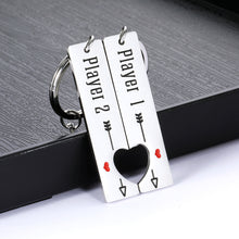 Load image into Gallery viewer, 2PCS Funny Gamer Gifts Keychain for Boyfriend Husband Couples from Girlfriend Wife Valentines Christmas Birthday Anniversary Giftss for Fiancé Men Him Player 1 Player 2 Matching Couple Jewelry  Brand: Unilirace
