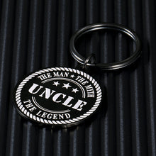 Load image into Gallery viewer, Uncle Gifts for Men from Niece Nephew Aunt and Uncle Day To the Uncle Keychain Anniversary Birthday Christmas Thanksgiving Thank You Gifts for Man Males from Boys Girls The Man The Myth The Legend
