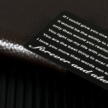 Load image into Gallery viewer, Boyfriend Gift from Girlfriend Husband Gift from Wife Anniversary Valentines Wallet Insert Card Gifts for Hubby Lover Birthday Wedding Gifts for Him Men Sweetheart Couple I Love You Forever and Always
