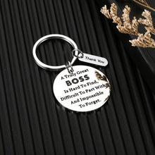 Load image into Gallery viewer, Boss Leader Appreciation Gifts for Men Women Boss Day Christmas Birthday Jewelry for Boss Lady Supervisor PM Mentor Thank You Retirement Leaving Farewell Gifts for Him Her Friends Office Keychain
