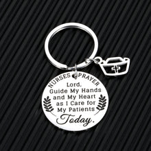 Load image into Gallery viewer, Christmas Nurse RN Gifts Keychain for Women Nurses Student Feamle Nursing Graduation Birthday National Nurses Day Gift for Medical Student Practitioner Paramedic LPN Prayer Inspirational Jewelry
