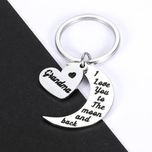 Load image into Gallery viewer, Grandma Gifts Keychain for Grandma Grandmother Women from Grandson Granddaughter Grandparents Day Christmas Birthday Gift from Grandchildren I Love You to The Moon and Back Grandma Jewelry Presen
