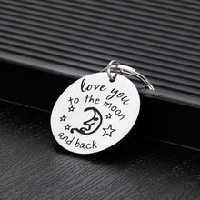 Load image into Gallery viewer, Anniversary Gifts Keychain for Couple Husband Wife Boyfriend Girlfriend Birthday Christmas Gift for Friend Mom Grandma Love You to the Moon and Back Valentine Thanksgiving Key Chain

