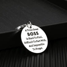 Load image into Gallery viewer, Boss Leader Appreciation Gifts for Men Women Boss Day Christmas Birthday Jewelry for Boss Lady Supervisor PM Mentor Thank You Retirement Leaving Farewell Gifts for Him Her Friends Office Keychain
