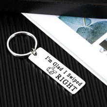 Load image into Gallery viewer, Valentines Day Christmas Gifts for Boyfriend Girlfriend Husband Wife Anniversary Wedding Engagement Birthday Jewelry for Men Women Lover Fiance Bridegroom Spouse Sweetheart I&#39;m Glad I Swiped Right
