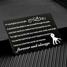 Load image into Gallery viewer, Boyfriend Gift from Girlfriend Husband Gift from Wife Anniversary Valentines Wallet Insert Card Gifts for Hubby Lover Birthday Wedding Gifts for Him Men Sweetheart Couple I Love You Forever and Always

