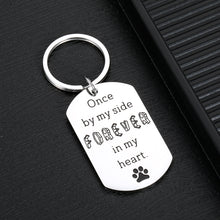 Load image into Gallery viewer, Dog Cat Memorial Gifts Keychain Loss of Pet Sympathy Gift in Memory of Dog Gift for Loss Pets Owner Lover Kid Teen Remembrance Jewelry Bereavement Keepsake Once by My Side Forever in My Heart

