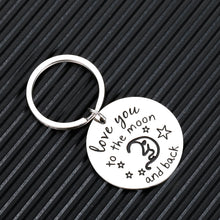 Load image into Gallery viewer, Anniversary Gifts Keychain for Couple Husband Wife Boyfriend Girlfriend Birthday Christmas Gift for Friend Mom Grandma Love You to the Moon and Back Valentine Thanksgiving Key Chain
