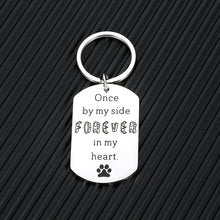 Load image into Gallery viewer, Dog Cat Memorial Gifts Keychain Loss of Pet Sympathy Gift in Memory of Dog Gift for Loss Pets Owner Lover Kid Teen Remembrance Jewelry Bereavement Keepsake Once by My Side Forever in My Heart
