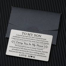 Load image into Gallery viewer, Stocking Stuffers for Men to My Son Wallet Cards from Mom Christmas Birthday Gifts for Teen Boys Son Valentines Gifts for Him Men Teen Boys Son Graduation Gifts for Him Back to School Gifts for Kids
