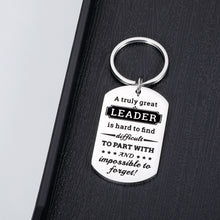 Load image into Gallery viewer, Boss Gift Great Leader Keychain for Men Women Boss Day Appreciation Thank You Gift for Leader Boss Supervisor Mentor Manager Boss Lady Retirement Leaving Office Gift for Coworker Colleague BFF Partner
