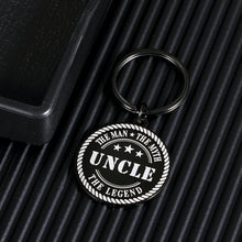 Load image into Gallery viewer, Uncle Gifts for Men from Niece Nephew Aunt and Uncle Day To the Uncle Keychain Anniversary Birthday Christmas Thanksgiving Thank You Gifts for Man Males from Boys Girls The Man The Myth The Legend

