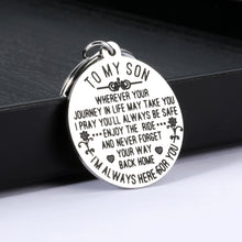 Load image into Gallery viewer, to My Son Inspirational Gifts Keychain for Son Men from Mom Dad Christmas Birthday Graduation Wedding Gift for Him Sons Kids Boys Teen Adult Son I’M Always Here for You Family Keychains Present
