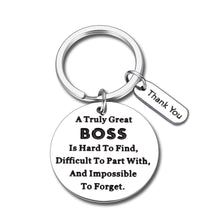 Load image into Gallery viewer, Boss Leader Appreciation Gifts for Men Women Boss Day Christmas Birthday Jewelry for Boss Lady Supervisor PM Mentor Thank You Retirement Leaving Farewell Gifts for Him Her Friends Office Keychain
