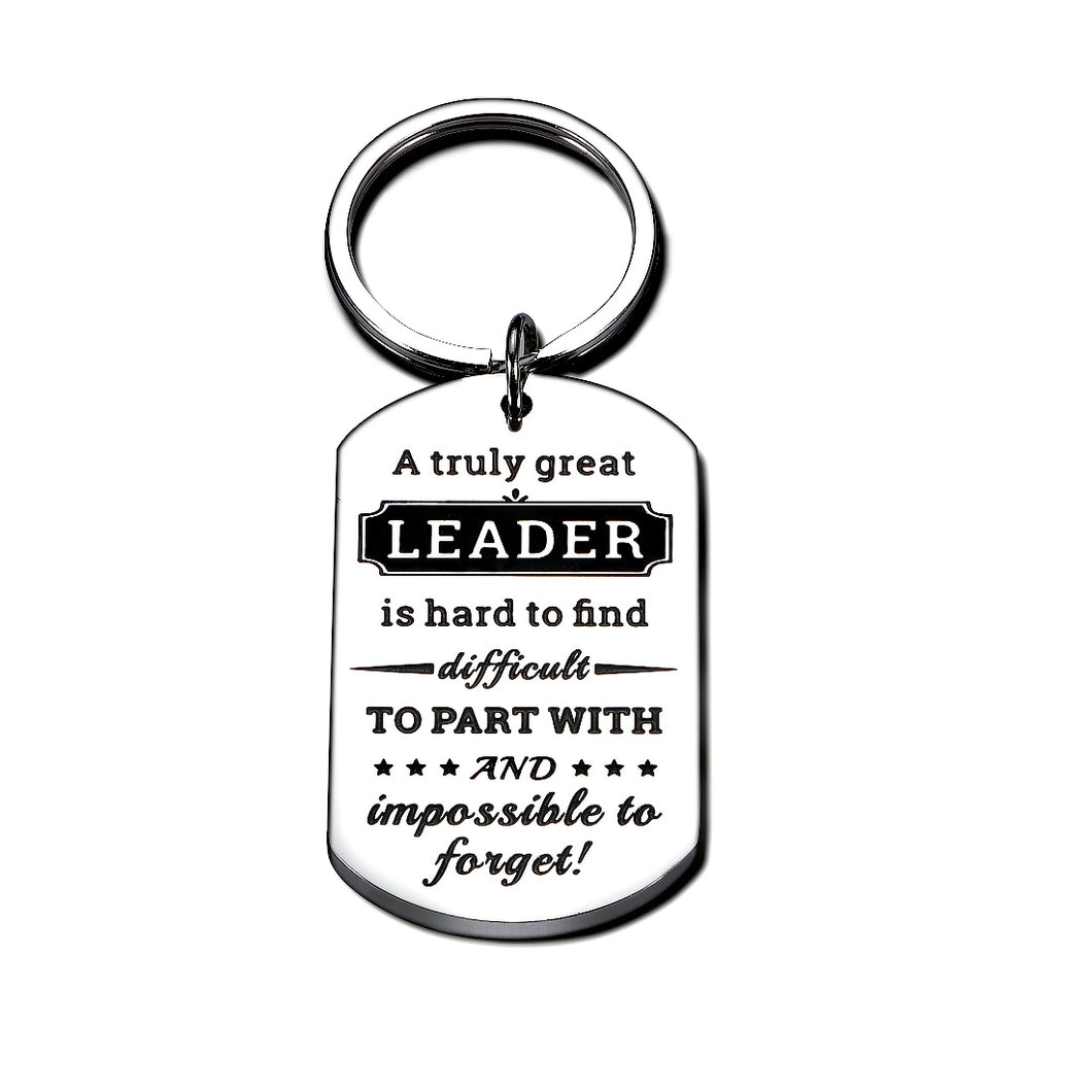 Boss Gift Great Leader Keychain for Men Women Boss Day Appreciation Thank You Gift for Leader Boss Supervisor Mentor Manager Boss Lady Retirement Leaving Office Gift for Coworker Colleague BFF Partner