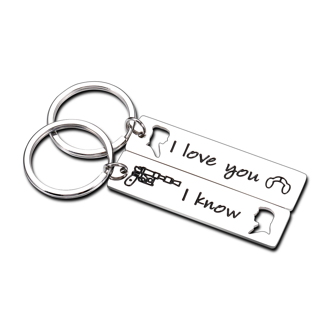 2PCS I Love You Gifts for Him Her Boyfriend Girlfriend Couple Gifts for Husband Wife Fiance Fiancee Anniversary Valentines Day Birthday Christmas Wedding Engagement Jewelry for Women Men Keychain