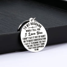 Load image into Gallery viewer, Valentines Day Gifts for Him Husband Boyfriend Gifts Keychain for Man from Her Women Anniversary Wedding Engagement Romantic to My Husband Gift Key Chains for Hubby Fiance Couple I Love You Keychains
