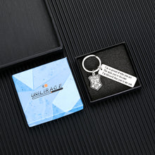 Load image into Gallery viewer, Police Keychain Graduation Gifts for Son from Mom Dad Policeman Officer Gift Birthday Present for Stepson Sheriff from Father Mother in Law Christmas Keyring Police Academy Badge Charm Him Man
