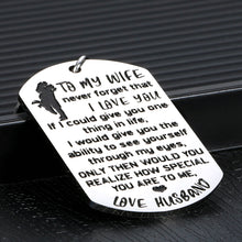 Load image into Gallery viewer, Wife Girlfriend Keychain Gifts for Her Women from Boyfriend Husband Valentine’s Day Birthday Wedding Anniversary Sweet Gift for Wifey Fiancee Couple Never Forget That I Love You to My Wife Jewelry

