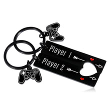 Load image into Gallery viewer, 2 PCS Couple Keychain Valentines Day Gifts for Boyfriend Girlfriend Anniversary Birthday Gifts for Couple Husband Wife Christmas Wedding Engagement Matching Keychain Gamer gift for Him Her Gamer Lover
