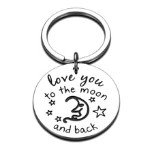 Load image into Gallery viewer, Anniversary Gifts Keychain for Couple Husband Wife Boyfriend Girlfriend Birthday Christmas Gift for Friend Mom Grandma Love You to the Moon and Back Valentine Thanksgiving Key Chain
