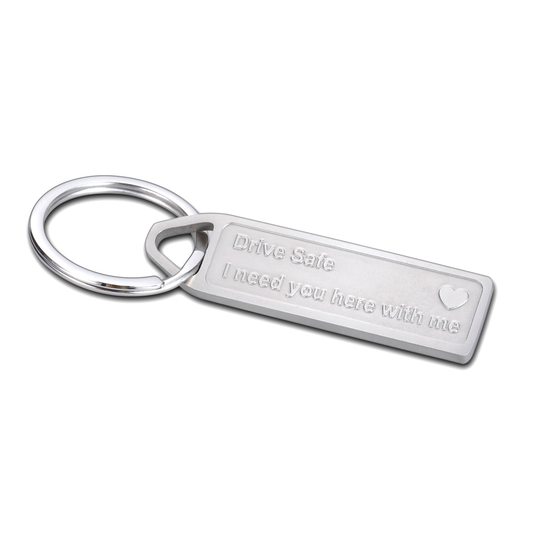 Birthday Gifts Drive Safe Keychain for Him Boyfriend Husband from Her Girlfriend Wife Christmas Gift for Dad Mom Best Friend I Need You Here with Me Valentine Thanksgiving Day Keyring