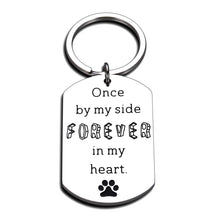 Load image into Gallery viewer, Dog Cat Memorial Gifts Keychain Loss of Pet Sympathy Gift in Memory of Dog Gift for Loss Pets Owner Lover Kid Teen Remembrance Jewelry Bereavement Keepsake Once by My Side Forever in My Heart
