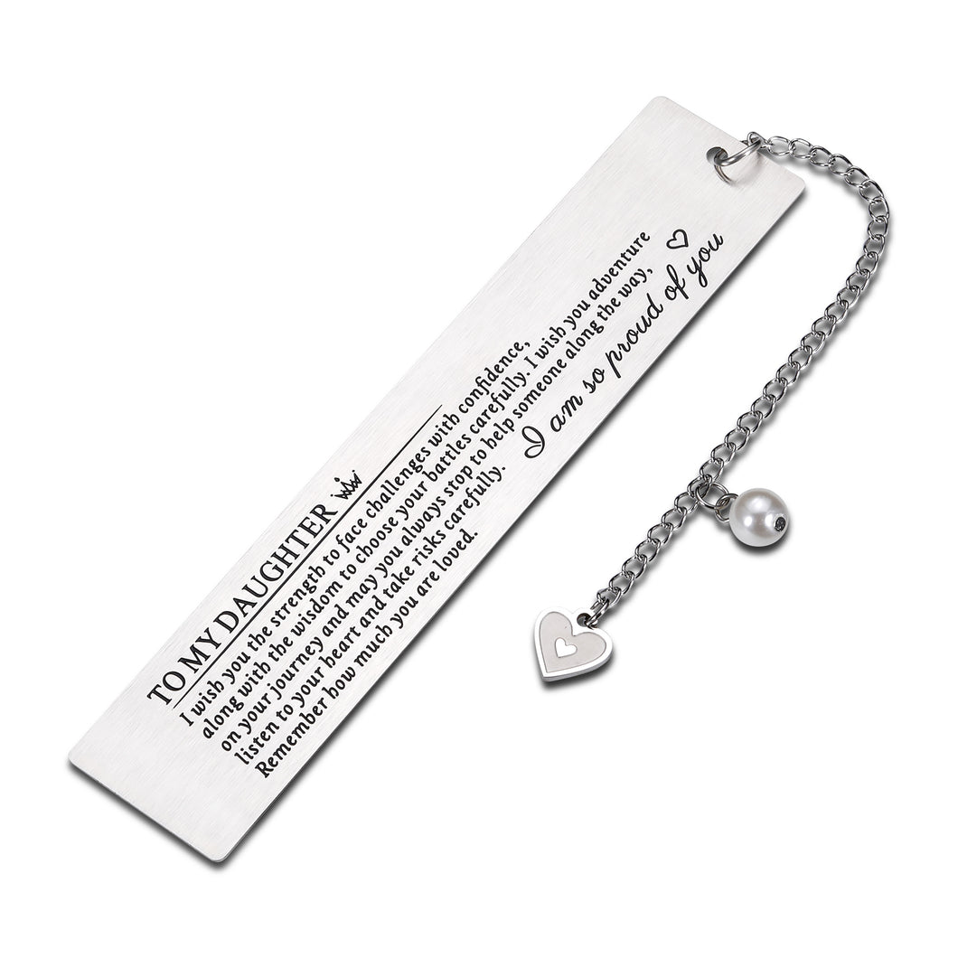 Gift for Daughter from Mom Dad Inspirational Birthday Graduation Anniversary Christmas Bookmark Gift for Her Kids Teens Littler Girls Adult Girls Book Lover Valentines Day Weeding Come of Age Jewelry