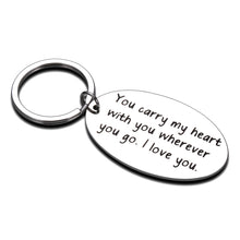 Load image into Gallery viewer, Couple Keychain Anniversary Keychains for Husband Wife Girlfriend Boyfriend Long Distance Relationship Valentine for Couples Lover Christmas Birthday Graduation Presents for Her Him You Carry My Heart
