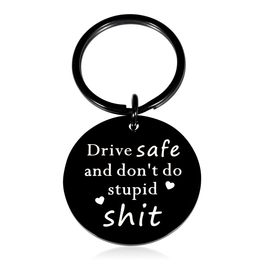 Funny Christmas Birthday Gifts for Kids Teen Adult Gag Gifts for Male Female Drive Safe Don't Do Stupid Graduation Anniversary Valentines Day Jewelry for for Teenager Friends BFF Lover Drivers Coworkers
