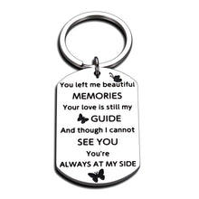 Load image into Gallery viewer, Memorial Keychain for Loss of Mother Father Grandma Grandpa Family Member Sympathy Bereavement Gift for Lost of Family Friends You Left Me Beautiful Memories Remembrance Key Chain
