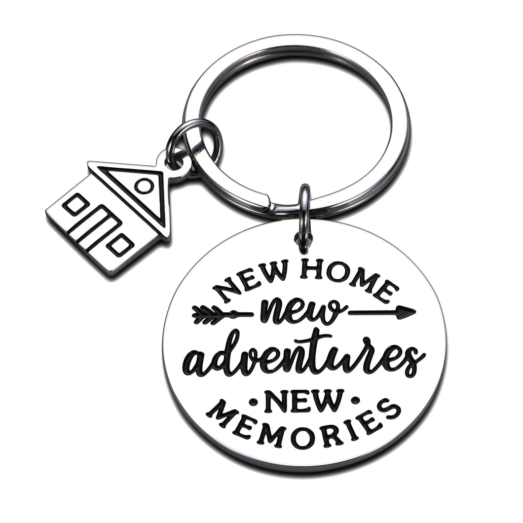 New Home Keychains Gifts for Home Apartment Housewarming Gifts House Warming Presents for Homeowner Women Men New Home New Adventures New Memories Moving Away Jewelry Real Estate Agent Realtor Gift