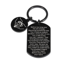 Load image into Gallery viewer, New Bad Gift for Him Daddy to Be First Father Husband Fathers Day Pregnancy Baby Announcement Gift for Men Boyfriends Puppy Spouse Valentines Birthday Christmas Jewelry for Couple Friends BFF Family

