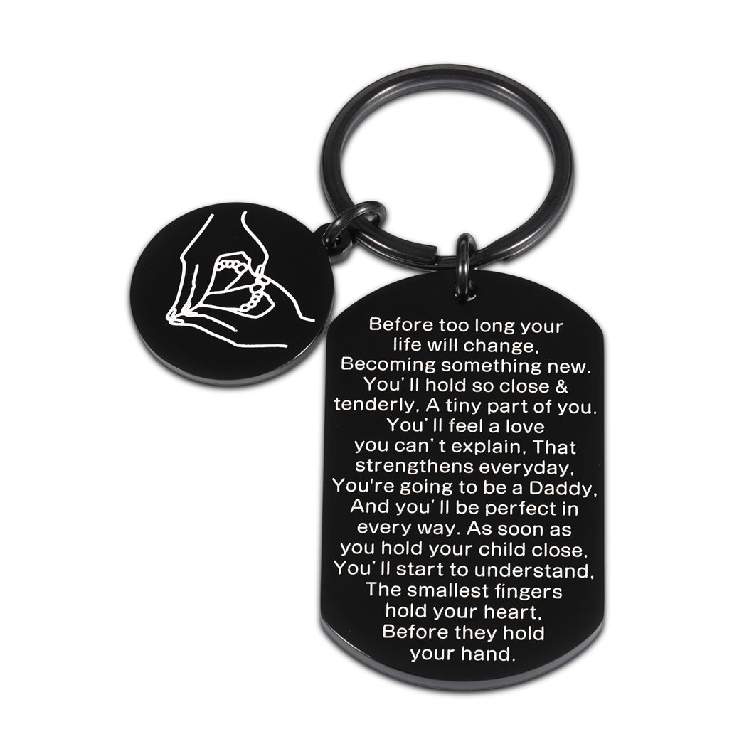 New Bad Gift for Him Daddy to Be First Father Husband Fathers Day Pregnancy Baby Announcement Gift for Men Boyfriends Puppy Spouse Valentines Birthday Christmas Jewelry for Couple Friends BFF Family