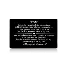 Load image into Gallery viewer, Christmas Son Gifts from Mom Dad Birthday Graduation Gifts for Him Kids Teens Stepsons Son in Law Inspirational Valentines Anniversary Wedding Wallet Card for Little Sons Young Sons Adult Sons Godsons
