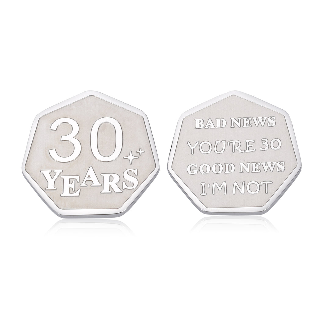 Funny 30th Birthday Gifts for Him 30th Bday Gifts for Her 30th Anniversary Gifts for Women Birthday Decorations Gifts Coin Token for 30 Year Old Male Female Boyfriend Girlfriend Husband Lover Friends