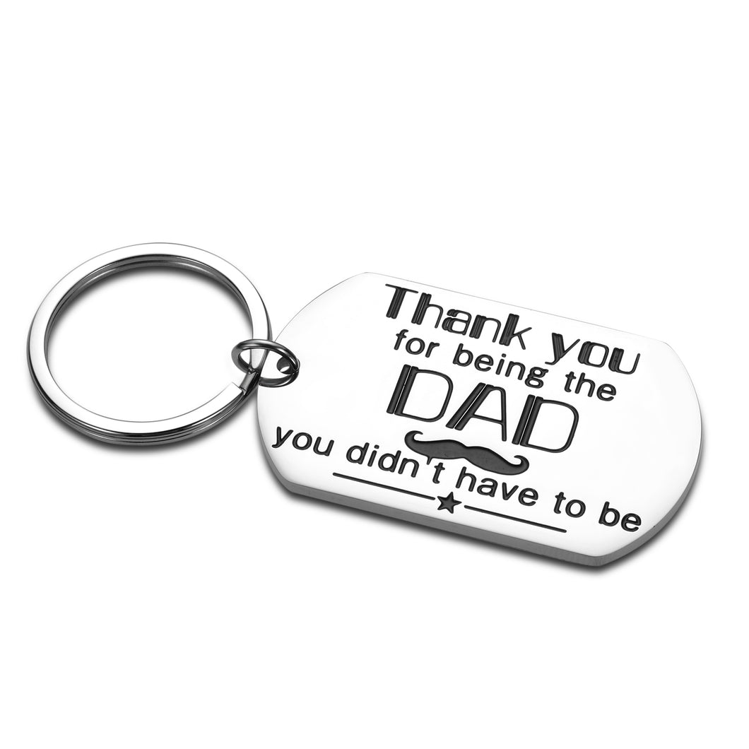 Funny Step Dad Gifts Keychains for Father Dad in Law from Daughter Son Christmas Father’s Day Bonus Stepdad Daddy Keychain Gift for Stepdaddy from Daughters Kids Birthday Thanksgiving Present